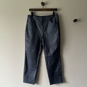 SUSAN GRAVER SKINNY CROPPED PANTS SIZE 10 PETITE NAVY BLUE